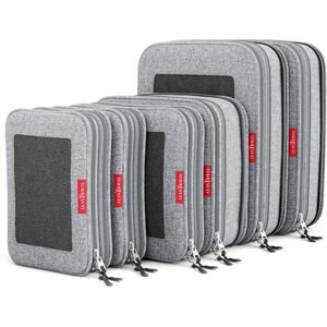 LeanTravel Compression Packing Cubes Luggage Organizers (6) Set Grey LeanTravel Compression Packing Cubes Luggage Organizers (6) Set Grey