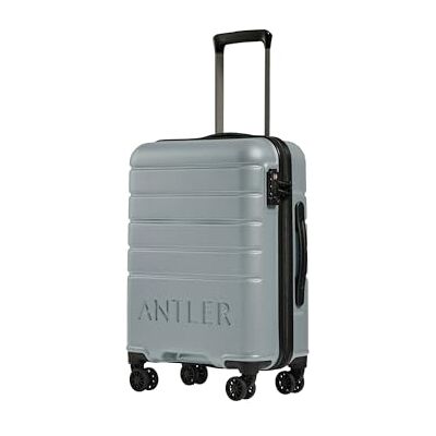 ANTLER Logo Hard Shell Cabin Suitcase, 55x40x20cm 38L, Lightweight & Small, 4 Spinner Wheels Adjustable Handle, Carry On, TSA Lock Cool Grey ANTLER Logo Hard Shell Cabin Suitcase, 55x40x20cm 38L, Lightweight & Small, 4 Spinner Wheels Adjustable Handle, Carry On, TSA Lock Cool Grey