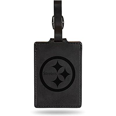 Rico Industries NFL Pittsburgh Steelers Black Laser Engraved Ultra Suede Luggage Tag Includes ID Card, 2.75 * 3.5 inches, Black Rico Industries NFL Pittsburgh Steelers Black Laser Engraved Ultra Suede Luggage Tag Includes ID Card, 2.75 * 3.5 inches, Black