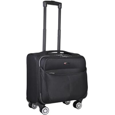 JLY Business Carry On Lux Soft Pilot Case 15.6" Laptop Roller 8 Spinner Wheel Office Admin Trolley Bag Anti-Theft Cabin Suitcase for British Airways Black JLY Business Carry On Lux Soft Pilot Case 15.6" Laptop Roller 8 Spinner Wheel Office Admin Trolley Bag Anti-Theft Cabin Suitcase for British Airways Black