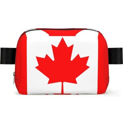JZMTY Canadian flag Square-shaped Waist Bag with Durable Polyester and Adjustable Strap for Daily Outdoor Wearing JZMTY Canadian flag Square-shaped Waist Bag with Durable Polyester and Adjustable Strap for Daily Outdoor Wearing
