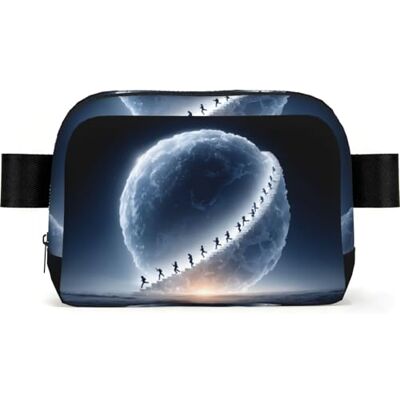 JZMTY Starry Voyage Square-shaped Waist Bag with Durable Polyester and Adjustable Strap for Daily Outdoor Wearing JZMTY Starry Voyage Square-shaped Waist Bag with Durable Polyester and Adjustable Strap for Daily Outdoor Wearing
