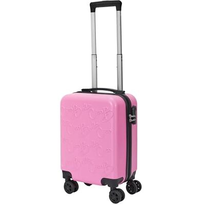JET LAG , VO00071, Pink Embossed Cabin Suitcase 29L, Compact and Spacious Cabin Suitcase, ABS Hard Shell, 360° Swivel Wheels, Pull Handle, Secure Padlock, Pink, 29 L JET LAG , VO00071, Pink Embossed Cabin Suitcase 29L, Compact and Spacious Cabin Suitcase, ABS Hard Shell, 360° Swivel Wheels, Pull Handle, Secure Padlock, Pink, 29 L