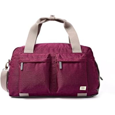 ROKA London Gatwick Medium Recyled Canvas Holdall (Cherry Lacquer) Spacious duffel with external laptop compartment, trolley sleeve, internal zip pocket and detachable shoulder strap ROKA London Gatwick Medium Recyled Canvas Holdall (Cherry Lacquer) Spacious duffel with external laptop compartment, trolley sleeve, internal zip pocket and detachable shoulder strap