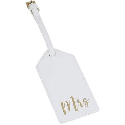 eBuyGB Mrs Luggage Tag, Destination Wedding, Honeymoon Gift, Newlywed Gift, PU Leather Tag, Hers Suitcase Baggage Label Tags (White) eBuyGB Mrs Luggage Tag, Destination Wedding, Honeymoon Gift, Newlywed Gift, PU Leather Tag, Hers Suitcase Baggage Label Tags (White)