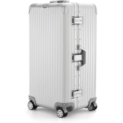 Riigid EU Riigid Large Aluminium Trunk Suitcase, Zipperless TSA Luggage, Silver Extra large hard shell check-in luggage with 8 spinner wheels, deep packing space and compression panels. 77 x 43 x 33 cm. Riigid EU Riigid Large Aluminium Trunk Suitcase, Zipperless TSA Luggage, Silver Extra large hard shell check-in luggage with 8 spinner wheels, deep packing space and compression panels. 77 x 43 x 33 cm.