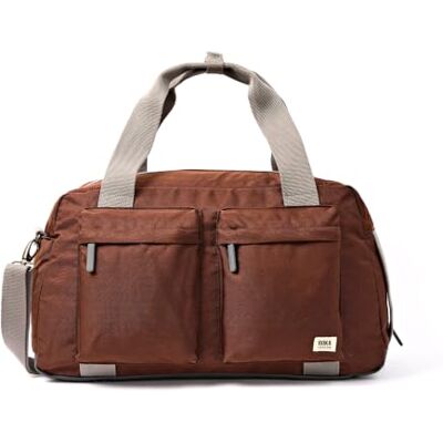 ROKA London Gatwick Medium Recyled Canvas Holdall (Chocolate) Spacious duffel with external laptop compartment, trolley sleeve, internal zip pocket and detachable shoulder strap ROKA London Gatwick Medium Recyled Canvas Holdall (Chocolate) Spacious duffel with external laptop compartment, trolley sleeve, internal zip pocket and detachable shoulder strap