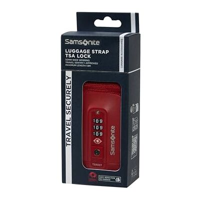 Samsonite TA Revolution – Luggage strap with TSA lock, adjustable 50mm, sturdy click buckle, secure luggage strap for travel, red Samsonite TA Revolution – Luggage strap with TSA lock, adjustable 50mm, sturdy click buckle, secure luggage strap for travel, red