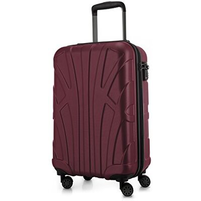 Suitline Business Cabin Trolley 55 x 35 x 21 to 25 cm Hard Shell Expandable (34-38 L) with 15 inch Laptop Compartment TSA Lock 4 Double Wheels Carry on, Burgund Suitline Business Cabin Trolley 55 x 35 x 21 to 25 cm Hard Shell Expandable (34-38 L) with 15 inch Laptop Compartment TSA Lock 4 Double Wheels Carry on, Burgund