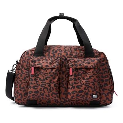 ROKA London Gatwick Medium Recyled Canvas Holdall (Scarlet Leopard) Spacious duffel with external laptop compartment, trolley sleeve, internal zip pocket and detachable shoulder strap ROKA London Gatwick Medium Recyled Canvas Holdall (Scarlet Leopard) Spacious duffel with external laptop compartment, trolley sleeve, internal zip pocket and detachable shoulder strap