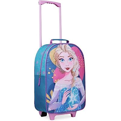 Disney Kids Suitcase Foldable Trolley Bag 47 x 30cm, 2 Wheels Extendable Handle Kids Gifts (Blue Elsa) Disney Kids Suitcase Foldable Trolley Bag 47 x 30cm, 2 Wheels Extendable Handle Kids Gifts (Blue Elsa)