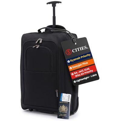5 Cities 55cm 2-Wheel Lightweight Cabin Suitcase, Carry On Hand Luggage 5 Cities 55cm 2-Wheel Lightweight Cabin Suitcase, Carry On Hand Luggage