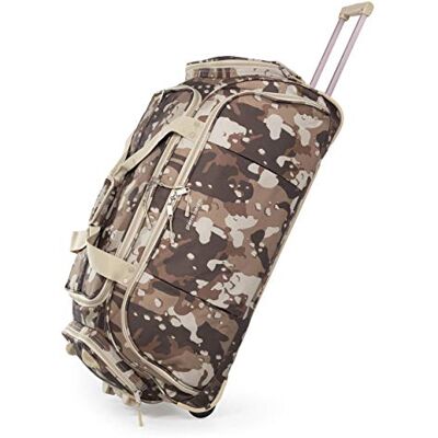 Pierre Cardin Lightweight Large 30" Camo Holdall with Wheels 95L Duffle Pierre Cardin Lightweight Large 30" Camo Holdall with Wheels 95L Duffle