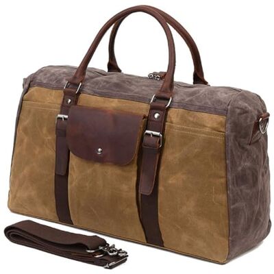 Hohuio Travel Duffle Bag 50L Waterproof Shoulder Handbag Overnight Weekend Lightweight Carry On Holdall Duffle Bag for Men Women-Khaki Hohuio Travel Duffle Bag 50L Waterproof Shoulder Handbag Overnight Weekend Lightweight Carry On Holdall Duffle Bag for Men Women-Khaki