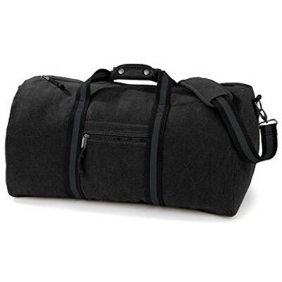 Quadra Vintage Canvas Holdall Duffle Bag 45 litres (One Size) (Vintage Black) Quadra Vintage Canvas Holdall Duffle Bag 45 litres (One Size) (Vintage Black)
