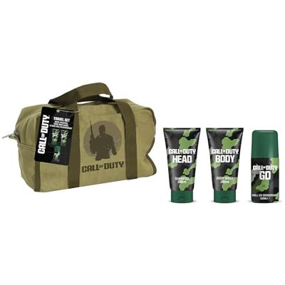 Corsair Call of Duty Men's Travel Set with Military-Style Wash Bag, 100ml Body Wash, 100ml Shampoo, 50ml Roll-On Deodorant, Gaming Gift Set Corsair Call of Duty Men's Travel Set with Military-Style Wash Bag, 100ml Body Wash, 100ml Shampoo, 50ml Roll-On Deodorant, Gaming Gift Set