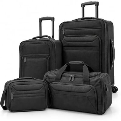 K Collection 4 Piece Soft Shell Luggage Set Suitcase Carry On & Travel Bags Ex Store 24" Suitcase • 18" Pilot Carry-On • 22" Travel Duffel • Boarding Bag • 4-Piece Set K Collection 4 Piece Soft Shell Luggage Set Suitcase Carry On & Travel Bags Ex Store 24" Suitcase • 18" Pilot Carry-On • 22" Travel Duffel • Boarding Bag • 4-Piece Set