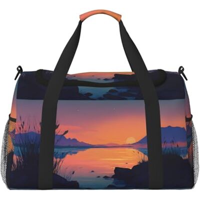 EZDLOWVBA Sunset Glow Print Weekender Bag,Gym Bag with,Carry On Luggage Overnight Weekend Bag, Holdall Handbag & Shoulder Bag for Travel Fitness EZDLOWVBA Sunset Glow Print Weekender Bag,Gym Bag with,Carry On Luggage Overnight Weekend Bag, Holdall Handbag & Shoulder Bag for Travel Fitness