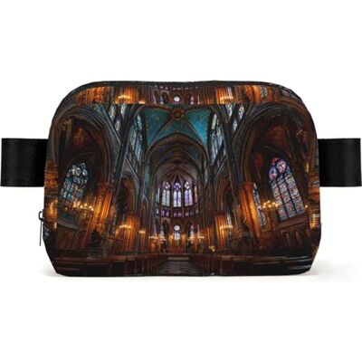 JZMTY Solemn church Square-shaped Waist Bag with Durable Polyester and Adjustable Strap for Daily Outdoor Wearing JZMTY Solemn church Square-shaped Waist Bag with Durable Polyester and Adjustable Strap for Daily Outdoor Wearing