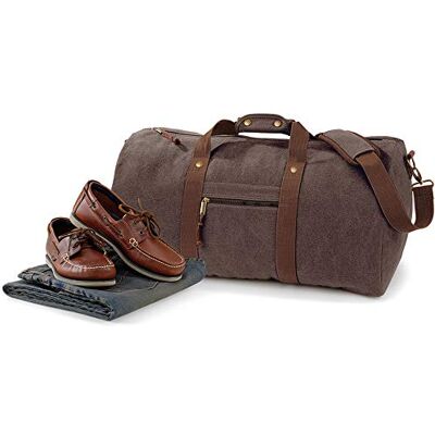 Quadra Vintage Canvas Holdall Duffle Bag 45 Litres (One Size) (Vintage Brown) Quadra Vintage Canvas Holdall Duffle Bag 45 Litres (One Size) (Vintage Brown)