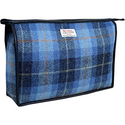 Vagabond Bags Ltd Vagabond Bags Harris Tweed Check Giant Holdall Toiletry Bag, 34 cm, Mid Blue Vagabond Bags Ltd Vagabond Bags Harris Tweed Check Giant Holdall Toiletry Bag, 34 cm, Mid Blue