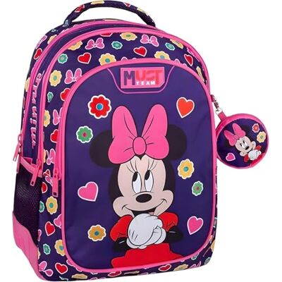 Disney Minnie Mouse Backpack for Elementary School Bag with 3-Compartments Padded Reflective Straps & Side Water Bottle Pockets Lightweight Girls' Backpack for School, Travel & Everyday Use Disney Minnie Mouse Backpack for Elementary School Bag with 3-Compartments Padded Reflective Straps & Side Water Bottle Pockets Lightweight Girls' Backpack for School, Travel & Everyday Use