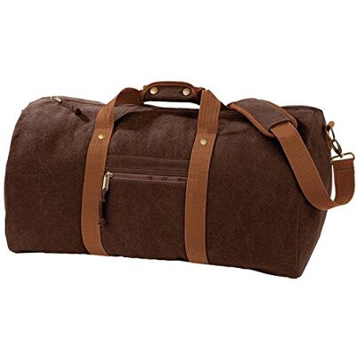Quadra Vintage Canvas Holdall ONE SIZE COLOUR Vintage Brown Quadra Vintage Canvas Holdall ONE SIZE COLOUR Vintage Brown
