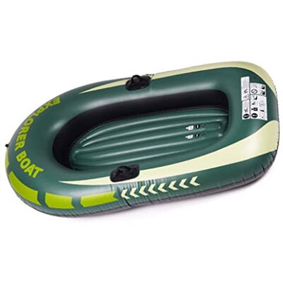 Yeaxxsqy Inflatable Boat with Handlebar Waterproof Odor-free Heat Resistant Boats Heavy Duty Foldable Green Thickened Kayak for 1-person Yeaxxsqy Inflatable Boat with Handlebar Waterproof Odor-free Heat Resistant Boats Heavy Duty Foldable Green Thickened Kayak for 1-person