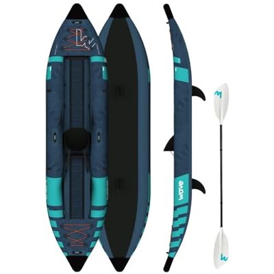 WAVE Explorer Inflatable Kayak 1 Person PU Drop-Stitch Single Kayak Rigid, Lightweight & Portable for Lakes, Rivers & Calm Coastal Paddling Navy WAVE Explorer Inflatable Kayak 1 Person PU Drop-Stitch Single Kayak Rigid, Lightweight & Portable for Lakes, Rivers & Calm Coastal Paddling Navy