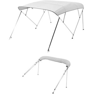 VEVOR 4 Bow Boat Bimini Tops, 600D Polyester Canopy with Aluminum Alloy Frame, Waterproof & Sun Shade Boat Awning Canopy with Storage Bag, 2 Support Poles, 4 Straps, 96"Lx(73"-78") Wx54"H, Light Grey VEVOR 4 Bow Boat Bimini Tops, 600D Polyester Canopy with Aluminum Alloy Frame, Waterproof & Sun Shade Boat Awning Canopy with Storage Bag, 2 Support Poles, 4 Straps, 96"Lx(73"-78") Wx54"H, Light Grey