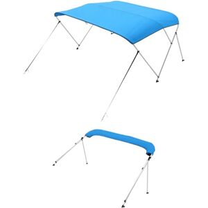 VEVOR 3 Bow Boat Bimini Tops, 600D Polyester Canopy with Aluminum Alloy Frame, Waterproof & Sun Shade Boat Awning Canopy with Storage Bag, 2 Support Poles, 4 Straps, 6'Lx(67"-72")Wx46"H, Pacific Blue VEVOR 3 Bow Boat Bimini Tops, 600D Polyester Canopy with Aluminum Alloy Frame, Waterproof & Sun Shade Boat Awning Canopy with Storage Bag, 2 Support Poles, 4 Straps, 6'Lx(67"-72")Wx46"H, Pacific Blue