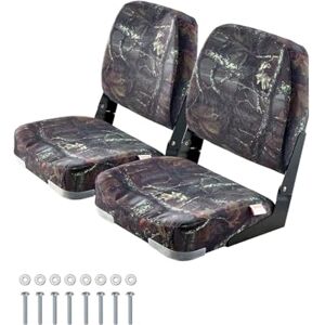 VEVOR Boat Seat, Low Backrest, Folding Kayak Seats with Thickened Sponge Cushion & PU Polyester Fabric, Strong PP Frame, Flip Up Boat Chair for Boats, Yachts, Ships, Camouflage Color (2 Seats) VEVOR Boat Seat, Low Backrest, Folding Kayak Seats with Thickened Sponge Cushion & PU Polyester Fabric, Strong PP Frame, Flip Up Boat Chair for Boats, Yachts, Ships, Camouflage Color (2 Seats)
