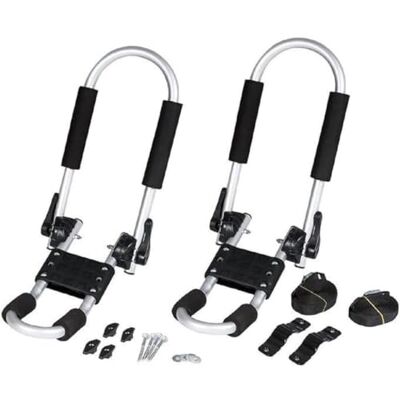 Cambridge Kayaks Folding J Bars, Aluminium, Roof Bars, 60kg Weight Capacity, Straps, Paddle Holders, Rubber Padding Cambridge Kayaks Folding J Bars, Aluminium, Roof Bars, 60kg Weight Capacity, Straps, Paddle Holders, Rubber Padding