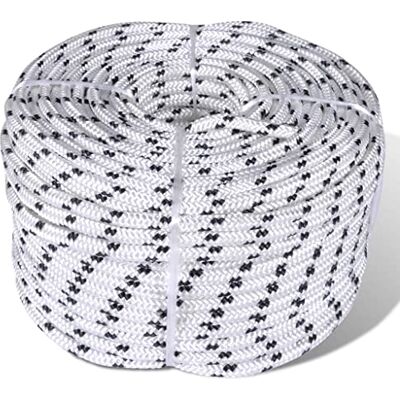 vidaXL Boat Rope Polyester 6 mm 500 m White - Rope vidaXL Boat Rope Polyester 6 mm 500 m White - Rope
