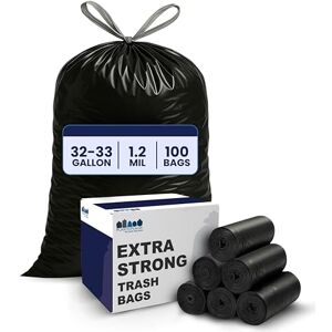 Black Heavy Duty Trash Bags - 83.8x99.1cm - 32-33 Gallon - 100 Pack Black Heavy Duty Trash Bags - 83.8x99.1cm - 32-33 Gallon - 100 Pack