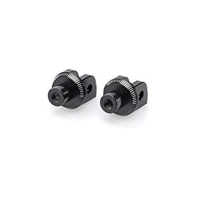 Puig 6453N Rider footrest adapters machined from aluminium with anodized finish and millimetric adjustment for precise mounting, Black Puig 6453N Rider footrest adapters machined from aluminium with anodized finish and millimetric adjustment for precise mounting, Black