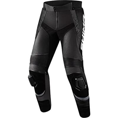 SHIMA STR 2.0 Motorbike Pants Leather, Sport Pants with HIPS & Knees Protectors, Knee Sliders, Perforated Leather, for 2-Piece Suit (58, Black) SHIMA STR 2.0 Motorbike Pants Leather, Sport Pants with HIPS & Knees Protectors, Knee Sliders, Perforated Leather, for 2-Piece Suit (58, Black)