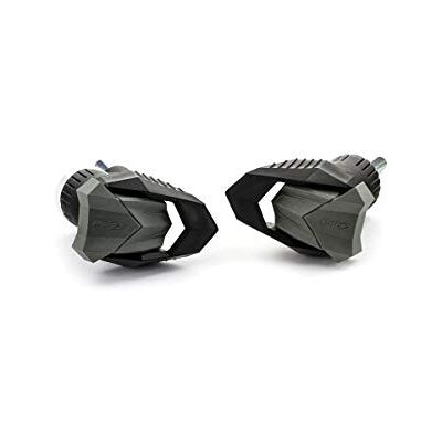 PUIG R19 3598N Black with Grey Rubber Frame Sliders - Frame Sliders PUIG R19 3598N Black with Grey Rubber Frame Sliders - Frame Sliders