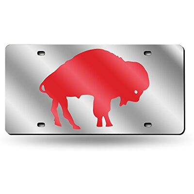 Rico Industries NFL Buffalo Bills Retro Laser Cut License Plate, Silver Rico Industries NFL Buffalo Bills Retro Laser Cut License Plate, Silver