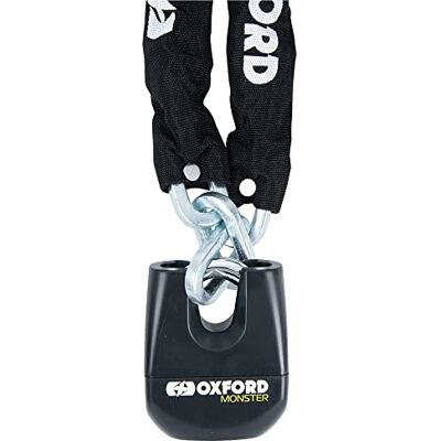 Oxford Monster Chain & Padlock 12mm x 2.0m Motorcycle Chain Lock Security Sold Secure Oxford Monster Chain & Padlock 12mm x 2.0m Motorcycle Chain Lock Security Sold Secure