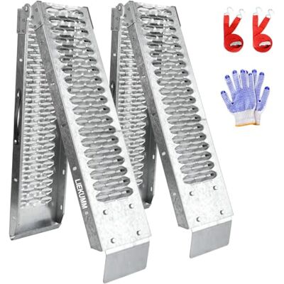 LIEKUMM Heavy Duty Vehicle Ramps 170 x 22 cm, 440 kg Capacity Loading Ramps Folding Portable Loading Ramps for Vans, Non-Slip Van Ramps for ATVs, Quads, Lawn Tractors, Motorbikes, Mobility Scooters LIEKUMM Heavy Duty Vehicle Ramps 170 x 22 cm, 440 kg Capacity Loading Ramps Folding Portable Loading Ramps for Vans, Non-Slip Van Ramps for ATVs, Quads, Lawn Tractors, Motorbikes, Mobility Scooters
