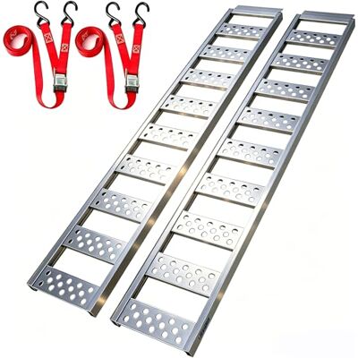 LIEKUMM Loading Ramps x 2, Heavy Duty 200 cm Aluminium Motorbike Ramps 680 kg Capcity, Non-Slip, Wider Motorcycle Ramps for Vans, Trailer, ATVs, UTVs, Lawn Mowers, Tactors, Quads, Golf Carts LIEKUMM Loading Ramps x 2, Heavy Duty 200 cm Aluminium Motorbike Ramps 680 kg Capcity, Non-Slip, Wider Motorcycle Ramps for Vans, Trailer, ATVs, UTVs, Lawn Mowers, Tactors, Quads, Golf Carts