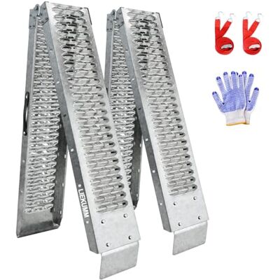 LIEKUMM Heavy Duty Vehicle Ramps 210 x 22 cm, 440 kg Capacity Loading Ramps Folding Portable Loading Ramps for Vans, Non-Slip Van Ramps for ATVs, Quads, Lawn Tractors, Motorbikes, Mobility Scooters LIEKUMM Heavy Duty Vehicle Ramps 210 x 22 cm, 440 kg Capacity Loading Ramps Folding Portable Loading Ramps for Vans, Non-Slip Van Ramps for ATVs, Quads, Lawn Tractors, Motorbikes, Mobility Scooters