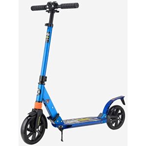 Gkjdesbw Scooter, Portable Children's Adult Entry-level Scooter Disc Brake Shock orption Two-wheeled City Cams Scooter, Aluminum Body, For Height 1.3-1.85M