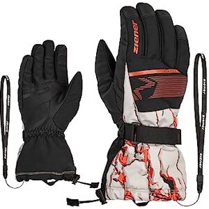 Ziener Men's Gentian Ski Gloves/Winter Sports Waterproof, Long Cuff, Cliff Print, 7 Ziener Men's Gentian Ski Gloves/Winter Sports Waterproof, Long Cuff, Cliff Print, 7