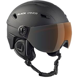 Black Crevice Adults Ski Helmet with Visor, Unisex, Skihelm, black/white, S Black Crevice Adults Ski Helmet with Visor, Unisex, Skihelm, black/white, S