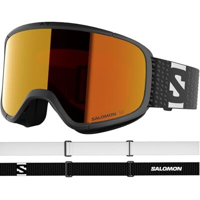 Salomon AKSIUM 2.0 Goggles, Unisex Anti-Fog Ski Goggles for Trail Running and Mountain Adventures, Black/Mid Red Salomon AKSIUM 2.0 Goggles, Unisex Anti-Fog Ski Goggles for Trail Running and Mountain Adventures, Black/Mid Red