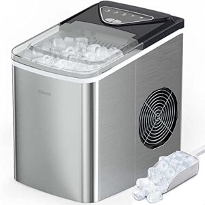 Silonn Portable Ice Maker Countertop, Self-Cleaning Ice Machine Produces 9 Ice Cubes in 6 Minutes, 12KG Daily Capacity, Ideal for Home Camping and RVs (Stainless Steel-IM01) Silonn Portable Ice Maker Countertop, Self-Cleaning Ice Machine Produces 9 Ice Cubes in 6 Minutes, 12KG Daily Capacity, Ideal for Home Camping and RVs (Stainless Steel-IM01)