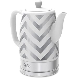 BELLA Electric Kettle & Tea Pot Ceramic Water Heater with Detachable Swivel Base, Auto Shut Off & Boil Dry Protection, 1.5 Liter, Silver Chevron BELLA Electric Kettle & Tea Pot Ceramic Water Heater with Detachable Swivel Base, Auto Shut Off & Boil Dry Protection, 1.5 Liter, Silver Chevron
