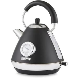 GEEPAS Electric Kettle Vintage Cordless Stainless Steel Rapid Boil for Hot Water Tea Coffee Auto Shut-Off 360° Swivel Base Temp Gauge Boil Dry Protection 2 Yr Warranty 1.7L 3000W Retrovive Black GEEPAS Electric Kettle Vintage Cordless Stainless Steel Rapid Boil for Hot Water Tea Coffee Auto Shut-Off 360° Swivel Base Temp Gauge Boil Dry Protection 2 Yr Warranty 1.7L 3000W Retrovive Black